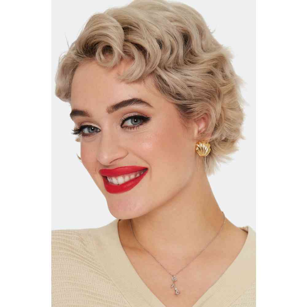 Voodoo Vixen - Retro Gold Shell Ohrringe - Goldfarben